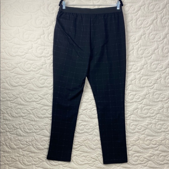 Lily Morgan Cropped Pants Black Windowpane Pull On Trousers - Picture 3 of 12